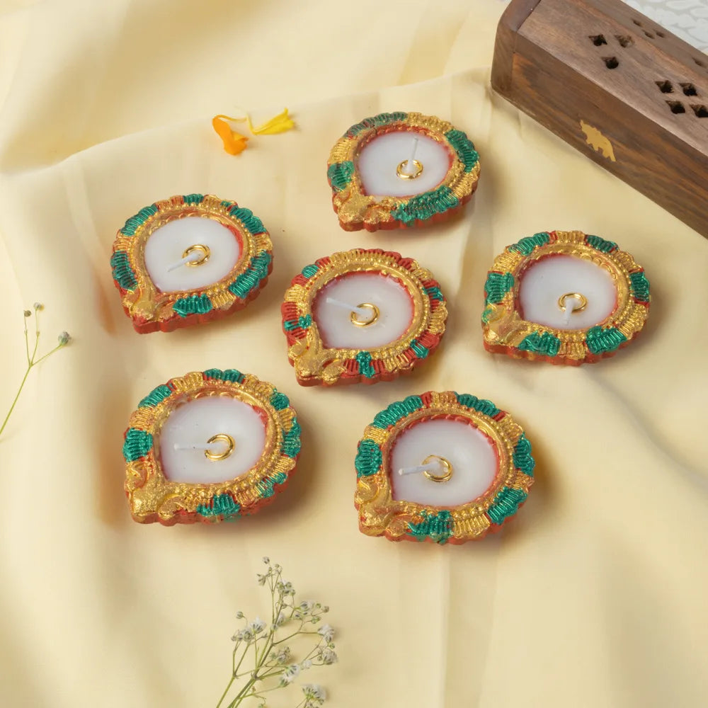 Farmaishy_Eco- Decorative Diya Candle Set of 6