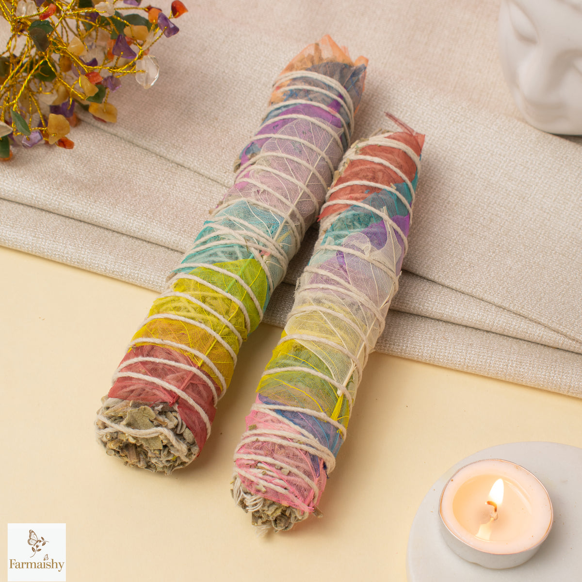 Farmaishy Natural Seven Chakras Sage Smudge Stick for Spiritual Cleansing