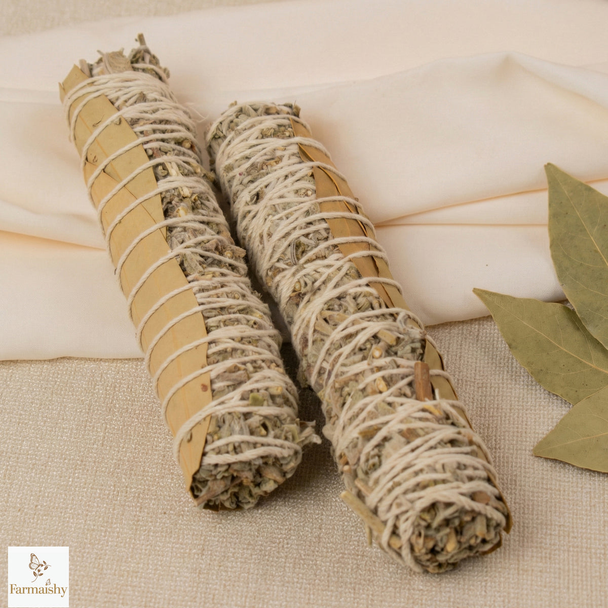 Farmaishy Natural Bay Leaf & Sage Smudge Stick for Cleansing