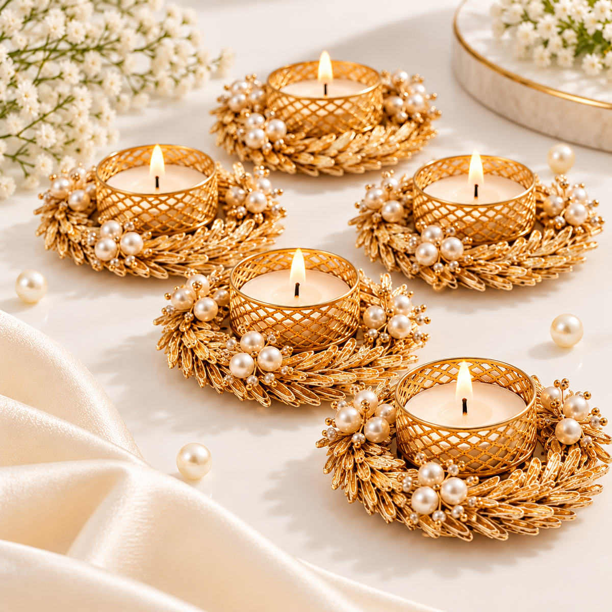 Luxury Golden T-light holder Set Of 6