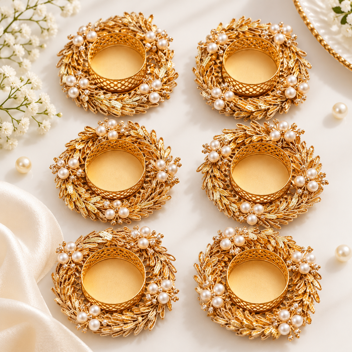Luxury Golden T-light holder Set Of 6