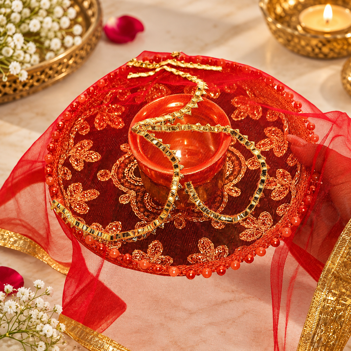 Red Om Thali Cover