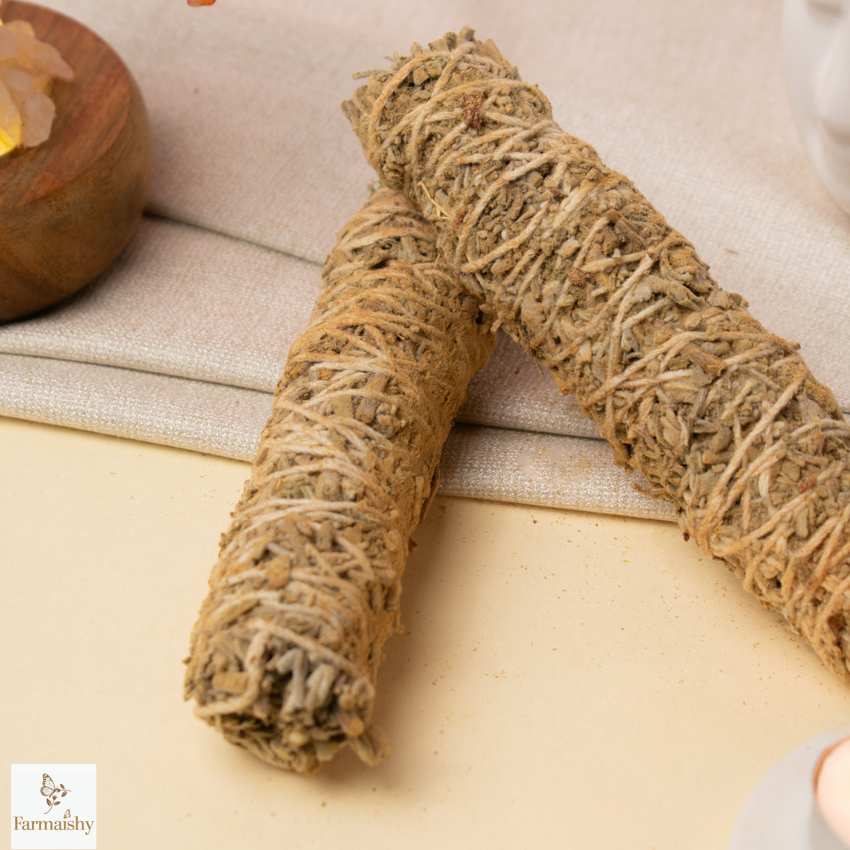 Farmaishy Natural Cleansing & Aromatic Herbal Camphor Sandalwood Smudge Sticks