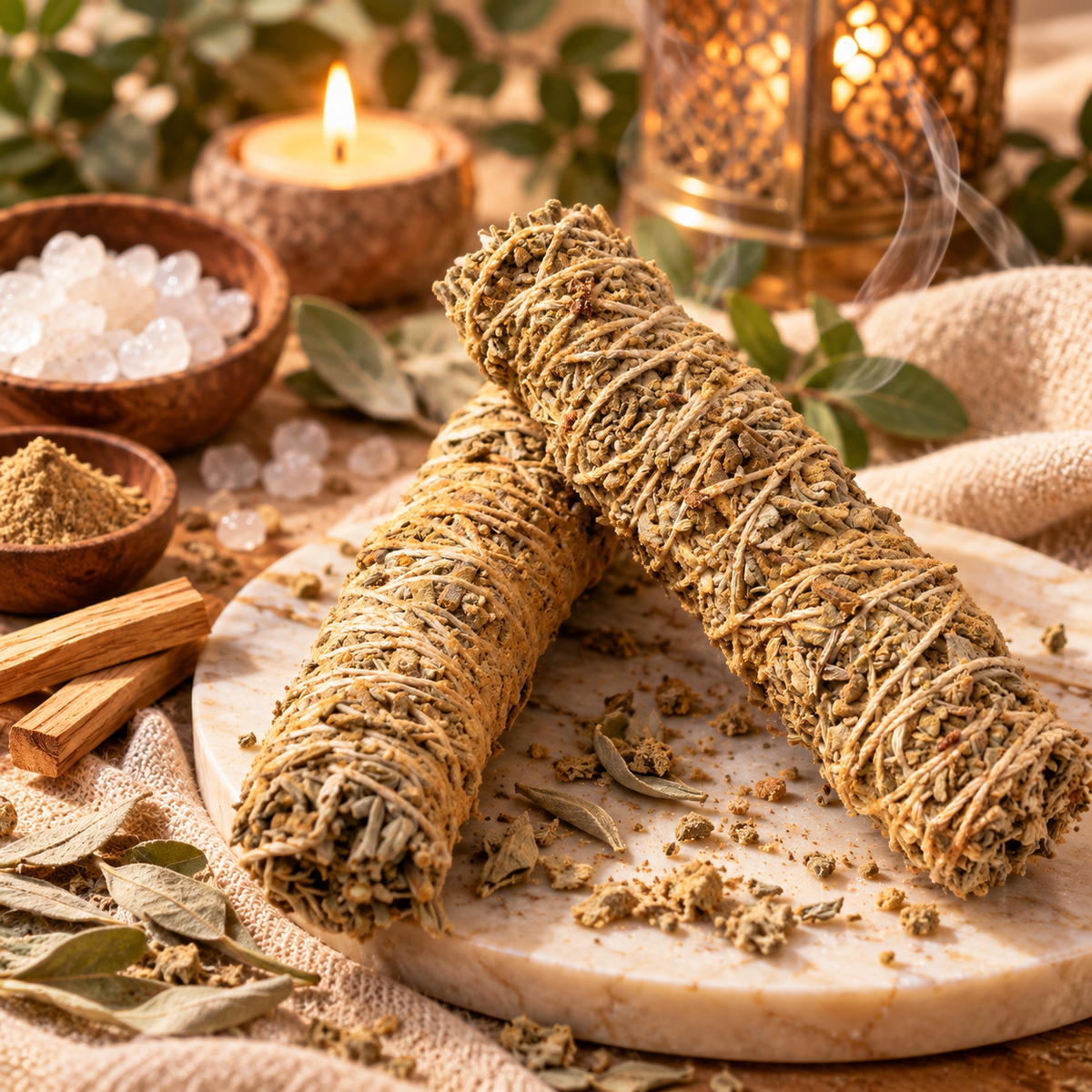 Farmaishy Natural Cleansing & Aromatic Herbal Camphor Sandalwood Smudge Sticks