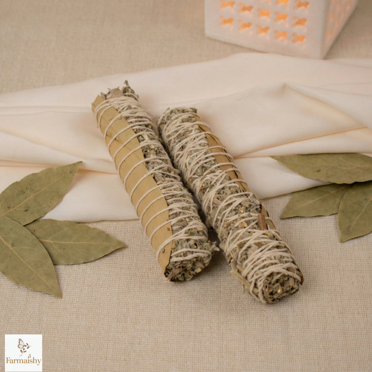 Farmaishy Natural Bay Leaf & Sage Smudge Stick for Cleansing