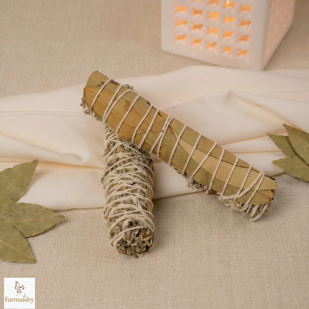 Farmaishy Natural Bay Leaf & Sage Smudge Stick for Cleansing