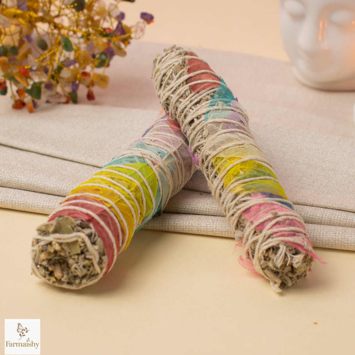 Farmaishy Natural Seven Chakras Sage Smudge Stick for Spiritual Cleansing