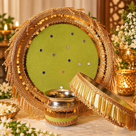 Elegant Green Karwa Chauth Thali Set
