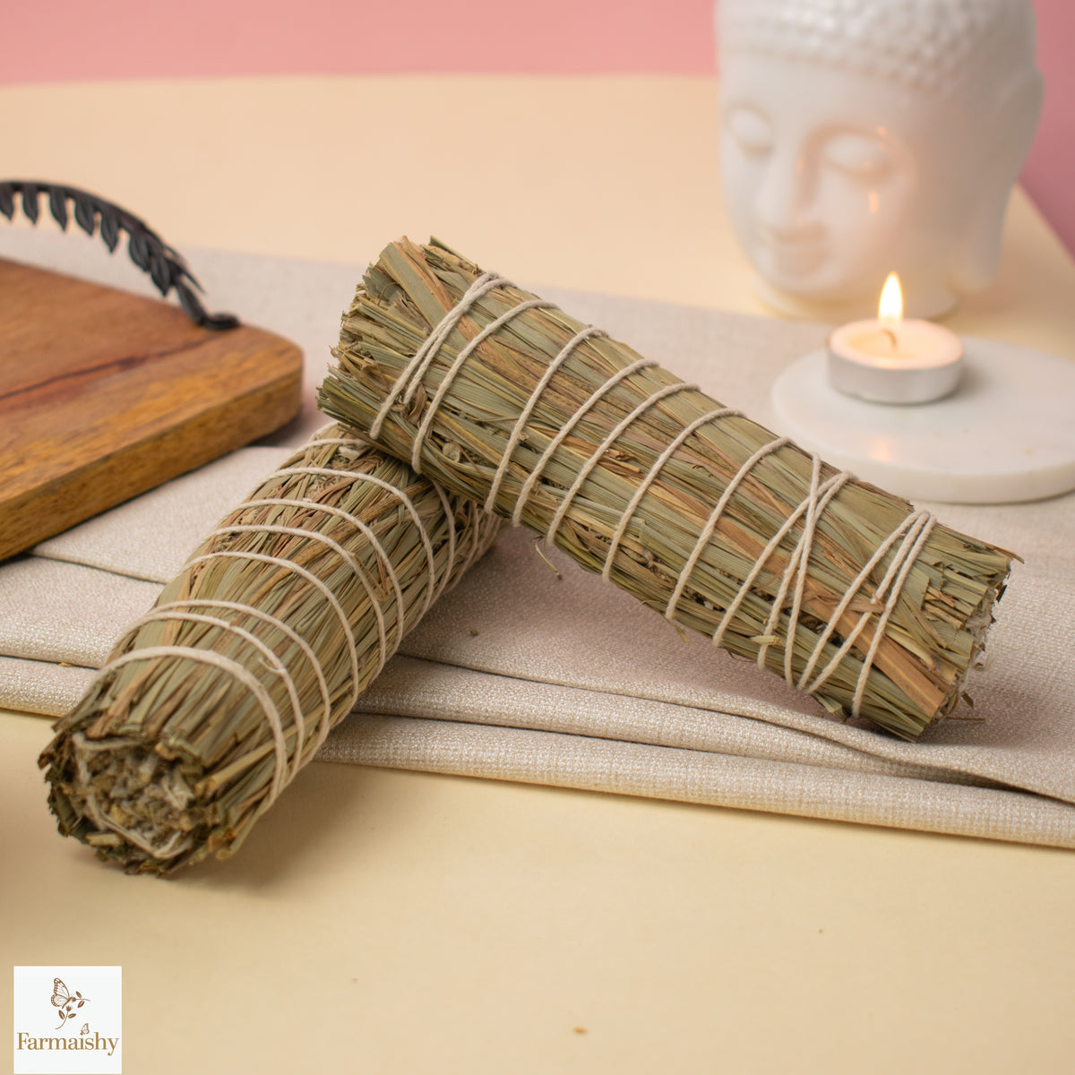 Farmaishy Mullein Mugwort Lemongrass Herbal Blend Sage Smudge Stick for Spiritual Cleansing