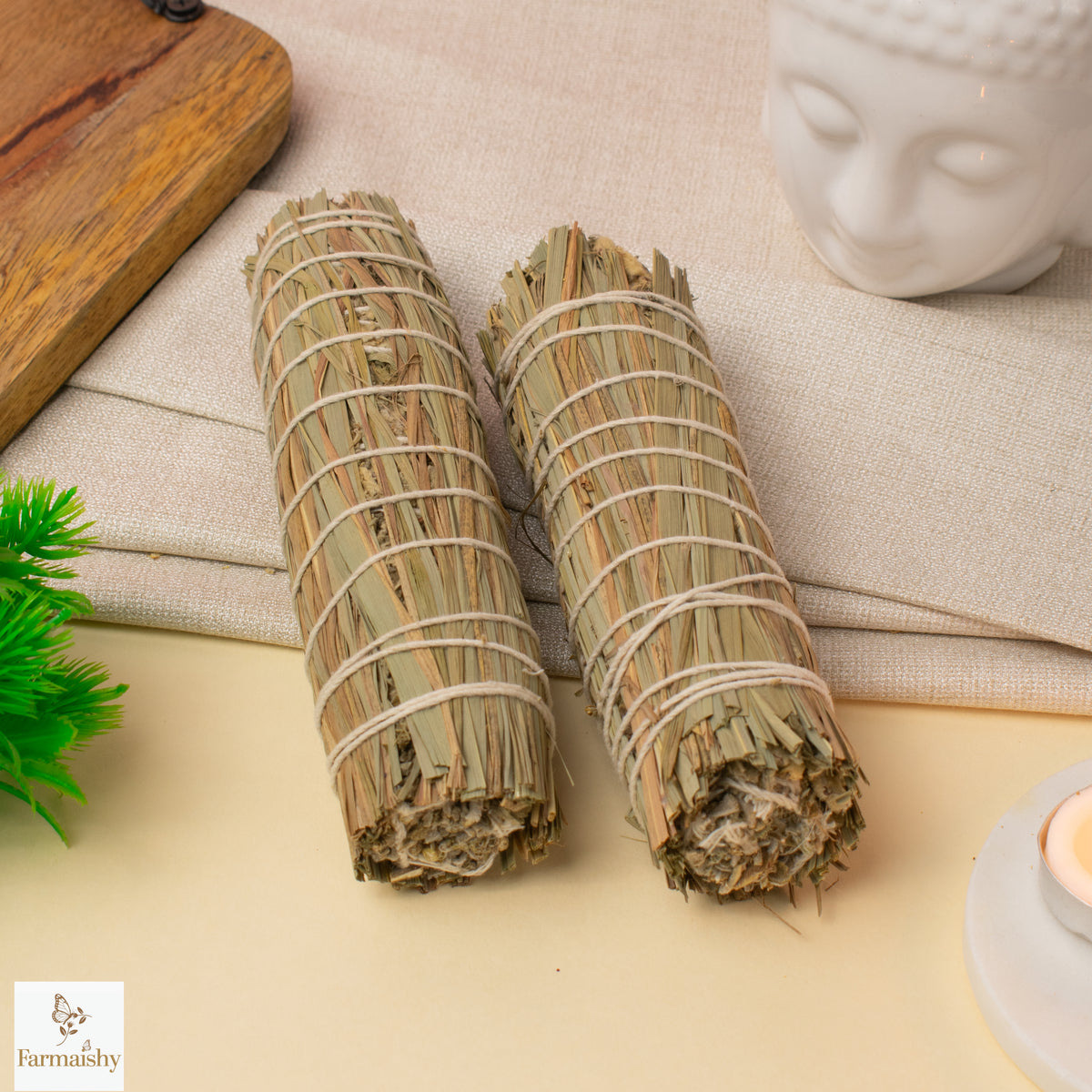 Farmaishy Mullein Mugwort Lemongrass Herbal Blend Sage Smudge Stick for Spiritual Cleansing