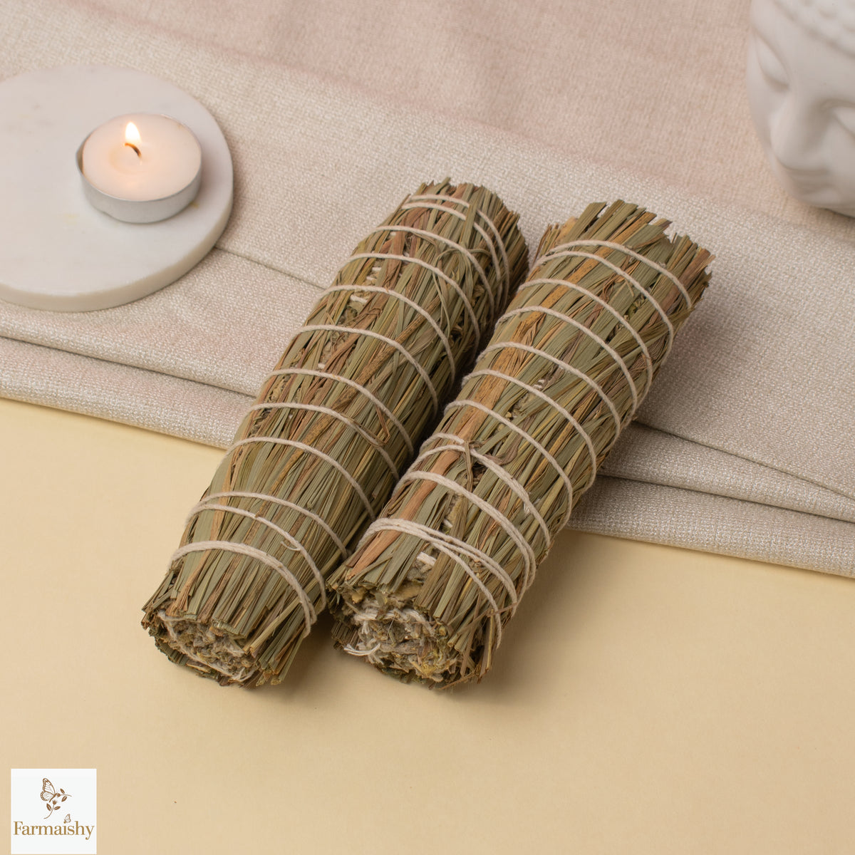 Farmaishy Mullein Mugwort Lemongrass Herbal Blend Sage Smudge Stick for Spiritual Cleansing