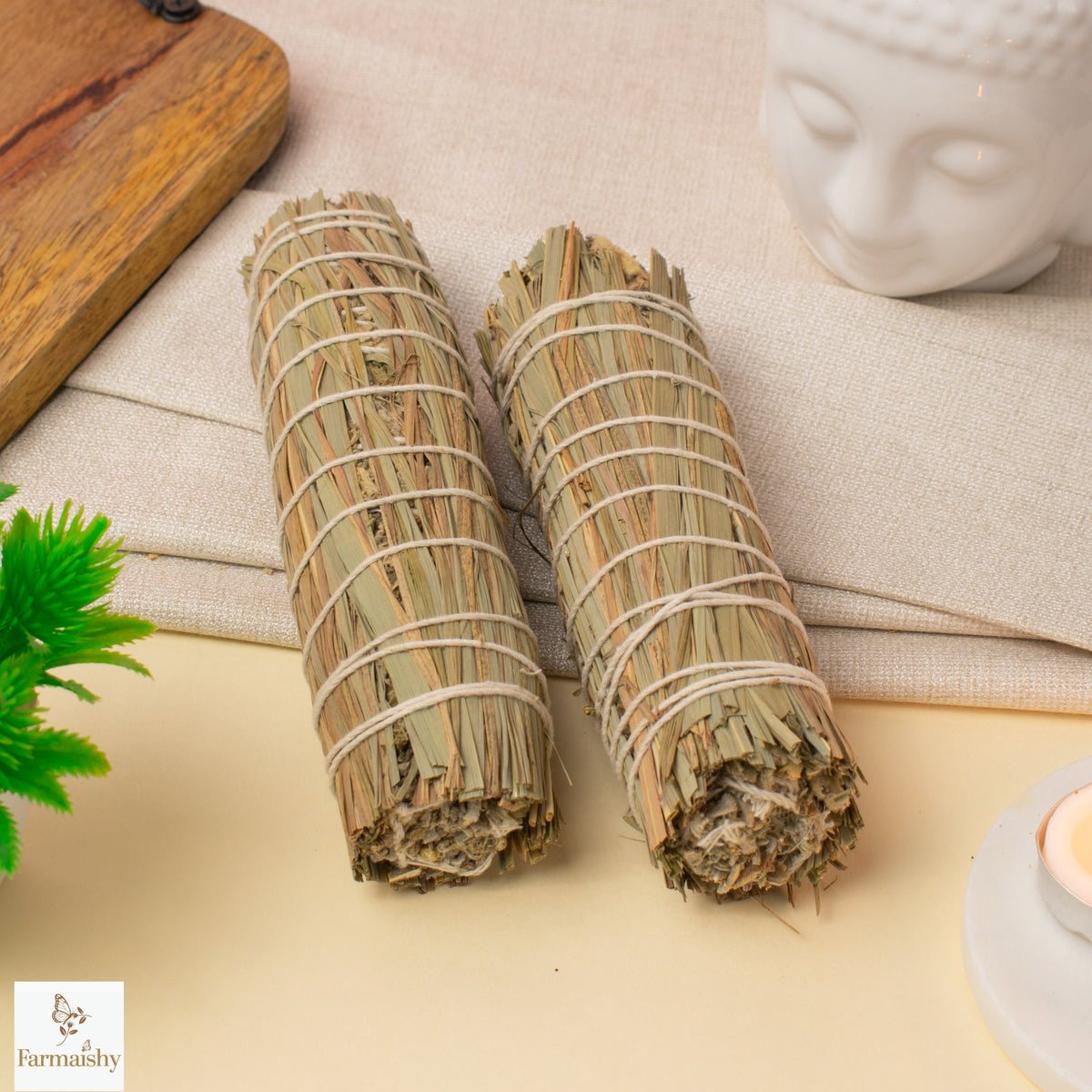 Farmaishy Mullein Mugwort Lemongrass Herbal Blend Sage Smudge Stick for Spiritual Cleansing