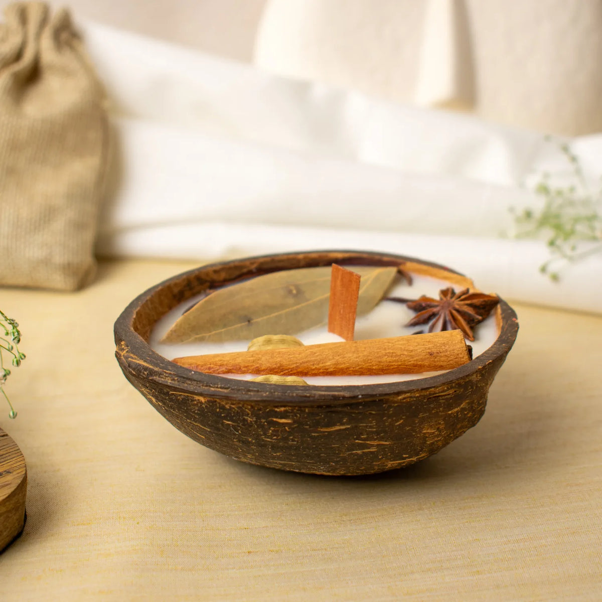 Farmaishy Natural Self Care Coconut Shell Candle
