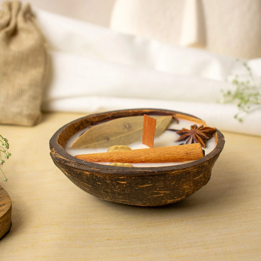 Farmaishy Natural Self Care Coconut Shell Candle