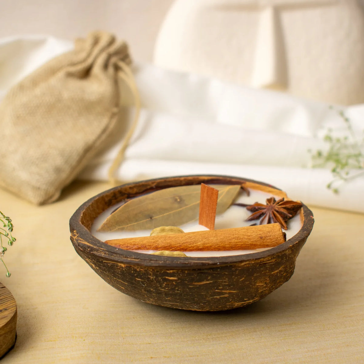 Farmaishy Natural Self Care Coconut Shell Candle
