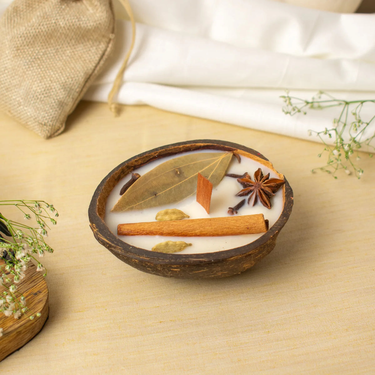 Farmaishy Natural Self Care Coconut Shell Candle
