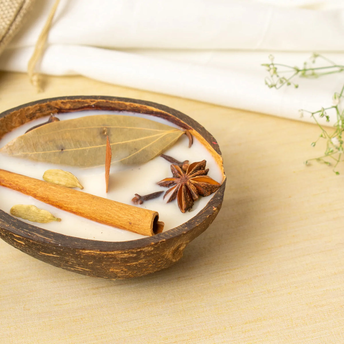 Farmaishy Natural Self Care Coconut Shell Candle
