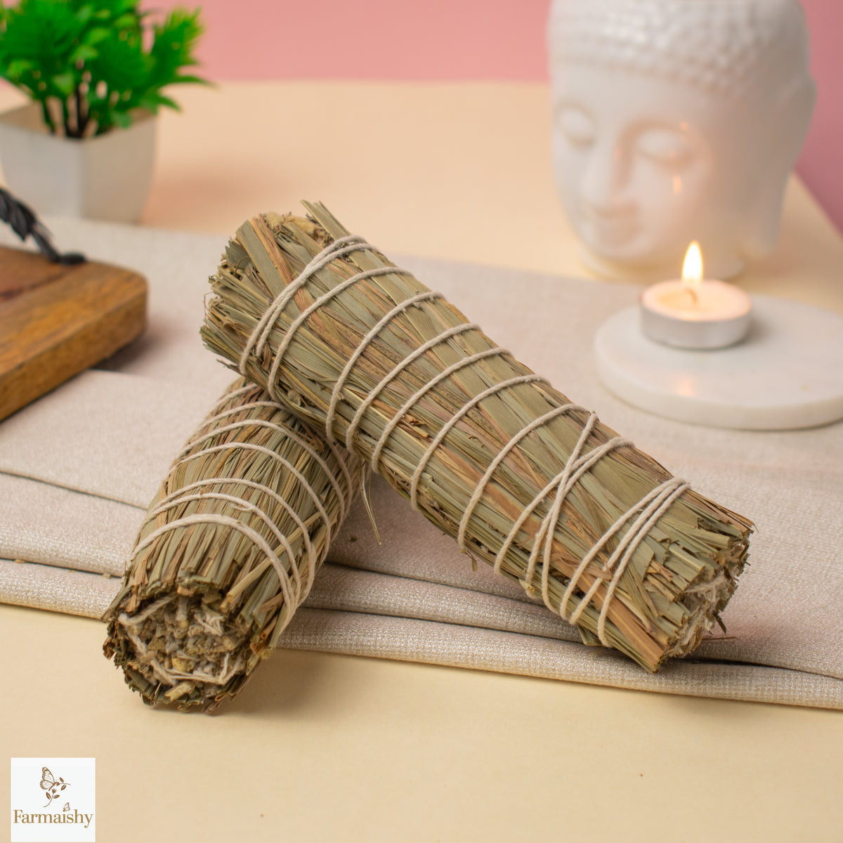 Farmaishy Mullein Mugwort Lemongrass Herbal Blend Sage Smudge Stick for Spiritual Cleansing