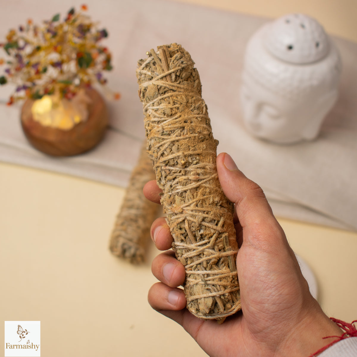 Farmaishy Natural Cleansing & Aromatic Herbal Camphor Sandalwood Smudge Sticks
