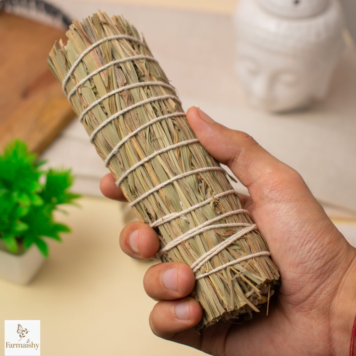 Farmaishy Mullein Mugwort Lemongrass Herbal Blend Sage Smudge Stick for Spiritual Cleansing
