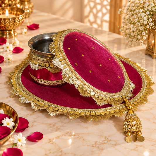Raani Pink Karwa Chauth Thali Set