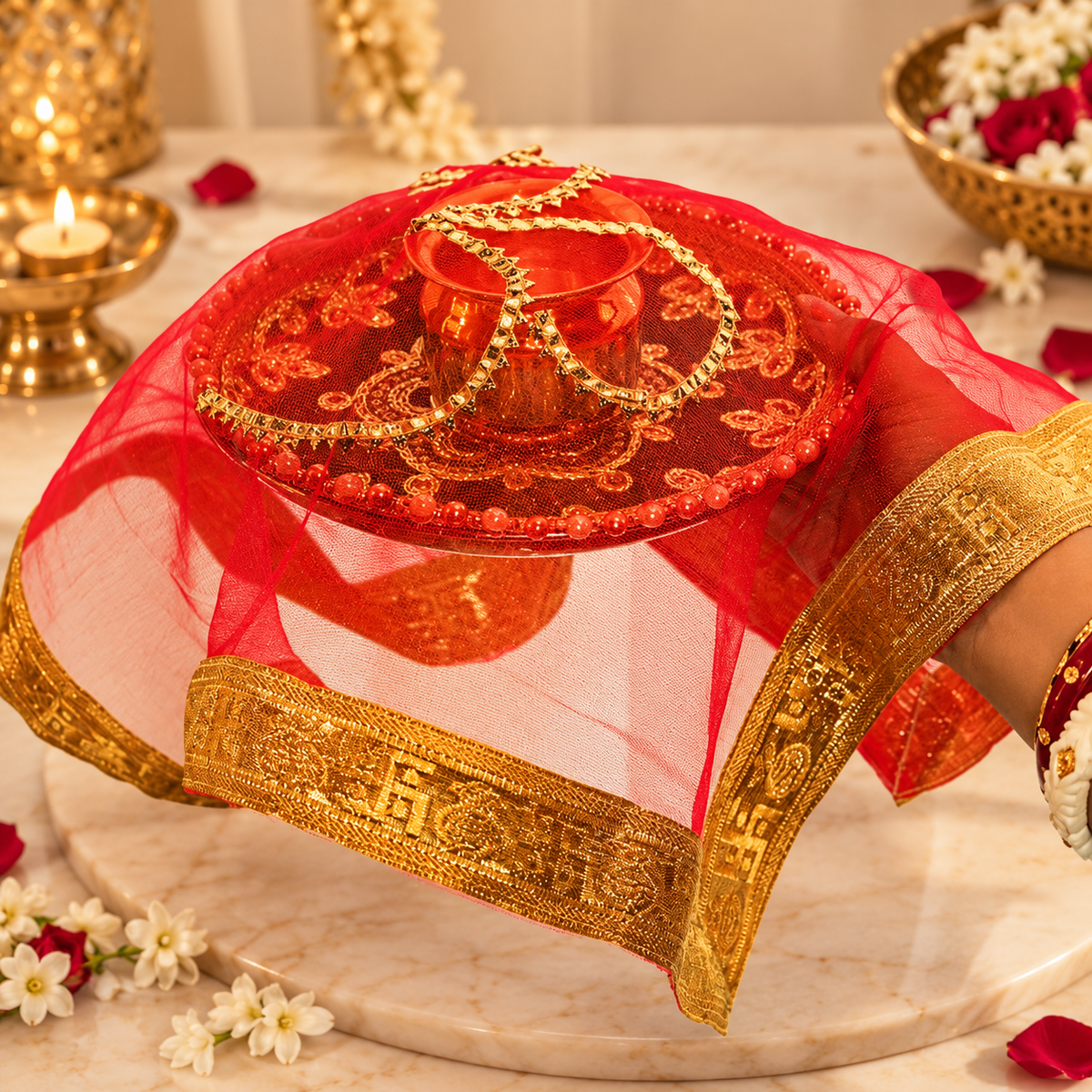 Red Om Thali Cover