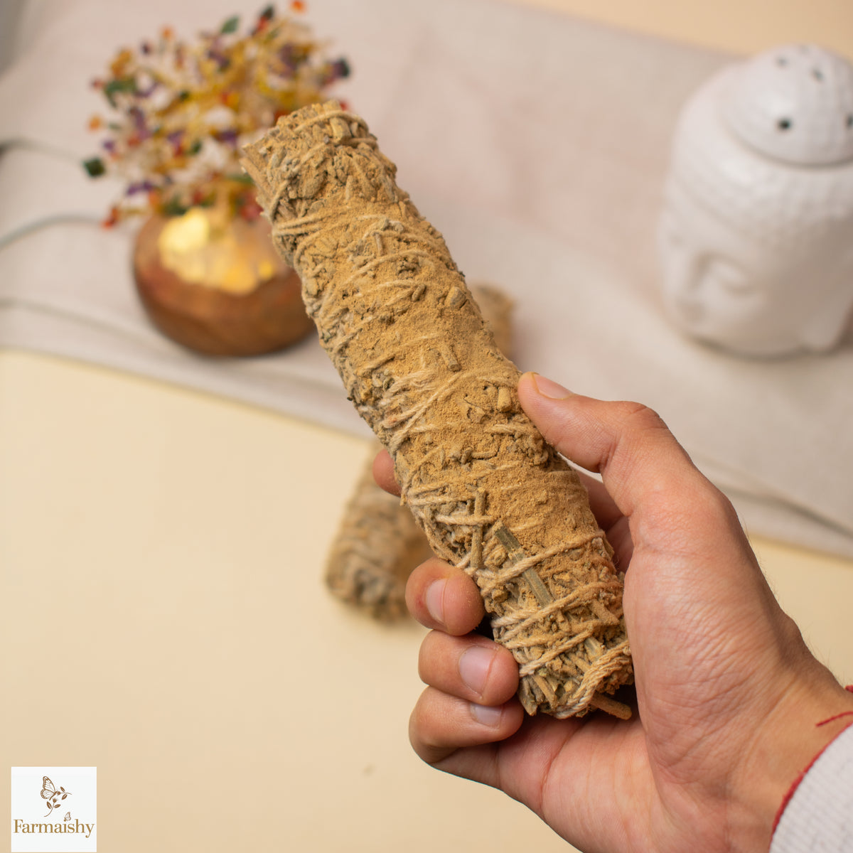 Farmaishy Natural Cleansing & Aromatic Herbal Camphor Sandalwood Smudge Sticks