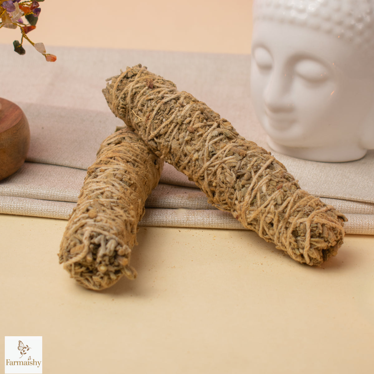 Farmaishy Natural Cleansing & Aromatic Herbal Camphor Sandalwood Smudge Sticks