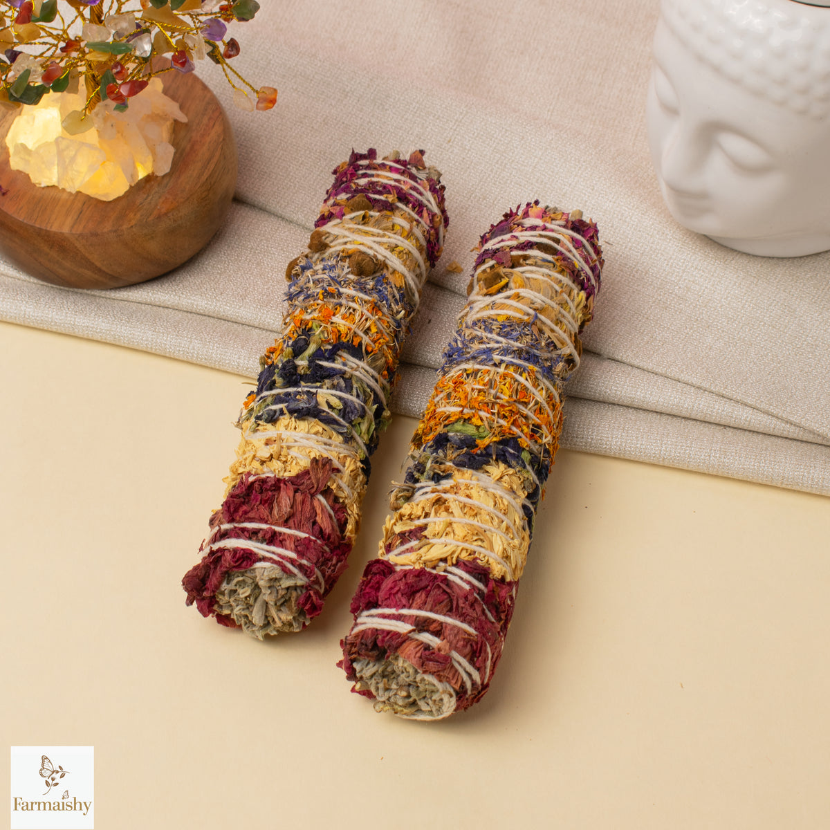 Farmaishy Natural Mix Flower Cleansing & Chakra Healing Sage Smudge Sticks