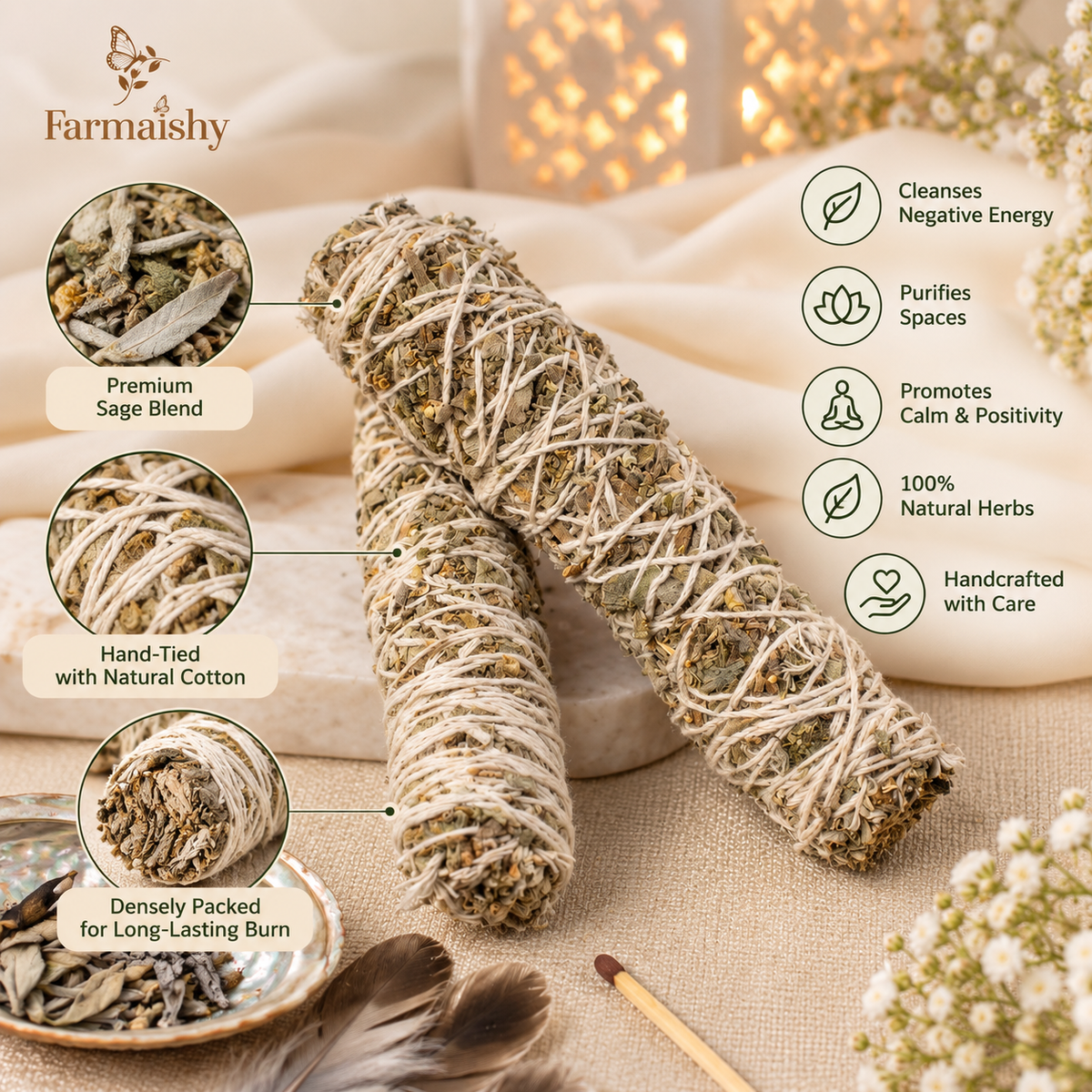 White California Sage Smudge Bundle for Energy Cleansing (Set of 2)
